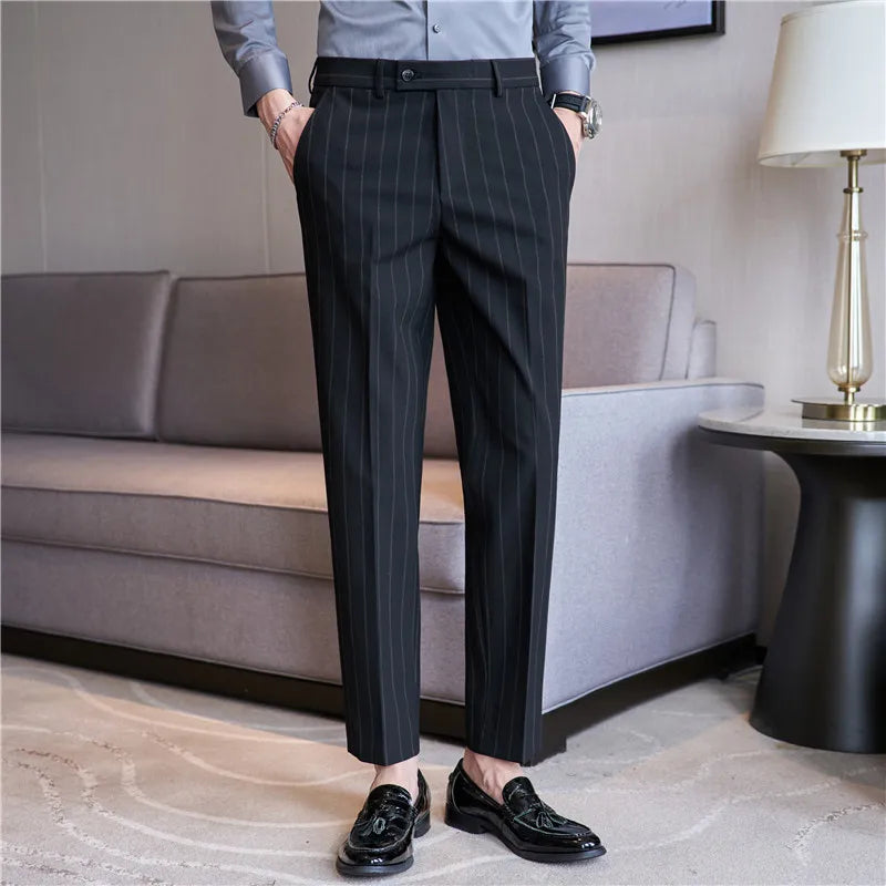 Pantalon de Costume à Rayures pour Hommes Syvon