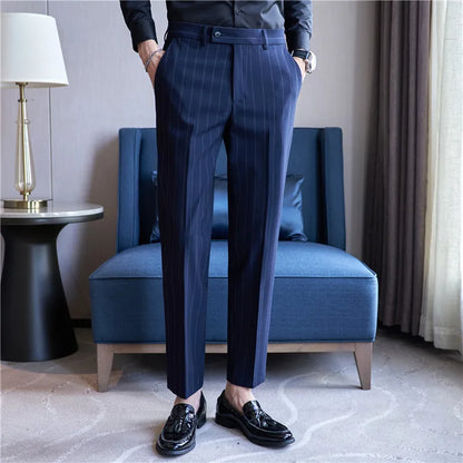 Pantalon de Costume à Rayures pour Hommes Syvon